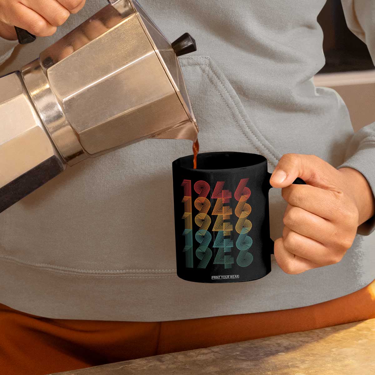 80th Birthday Coffee Mug Vintage 1946 Retro 80 Years Old Birthday