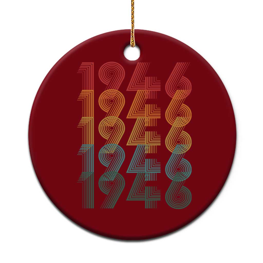 80th Birthday Ceramic Ornament Vintage 1946 Retro 80 Years Old Birthday