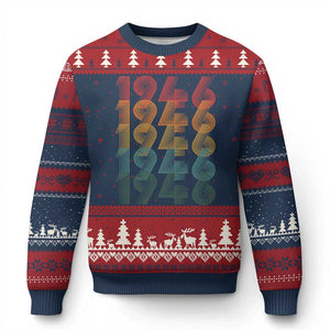 80th Birthday Ugly Christmas Sweater Vintage 1946 Retro 80 Years Old Birthday