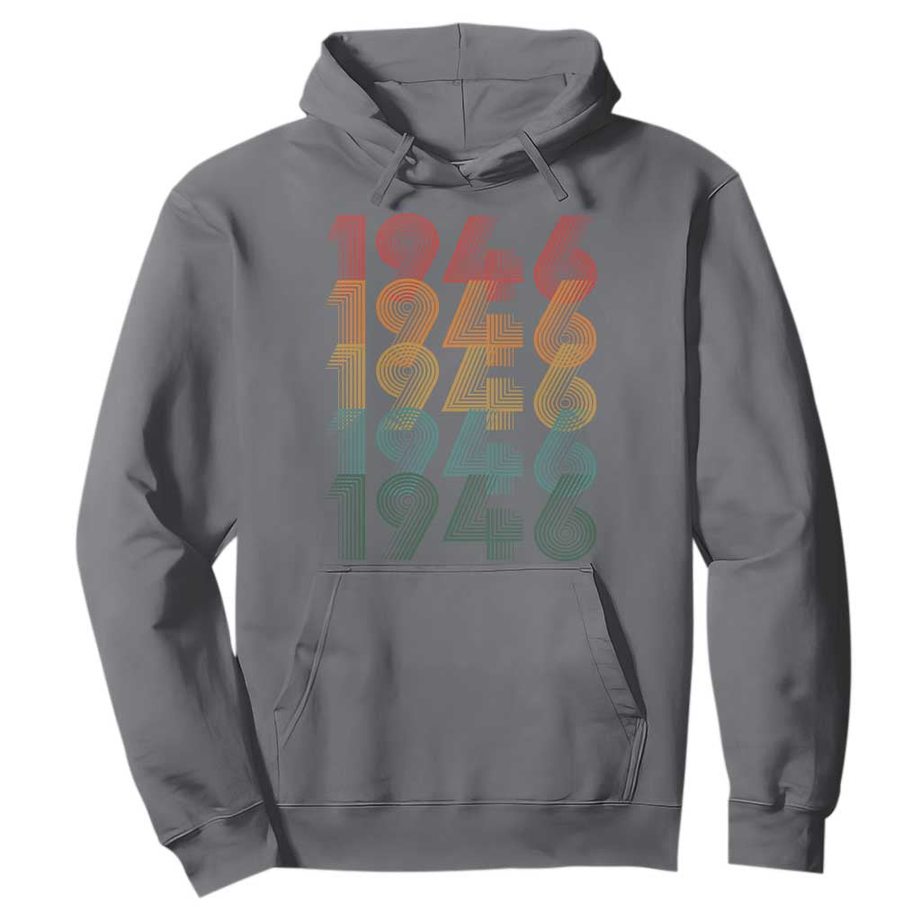 80th Birthday Hoodie Vintage 1946 Retro 80 Years Old Birthday