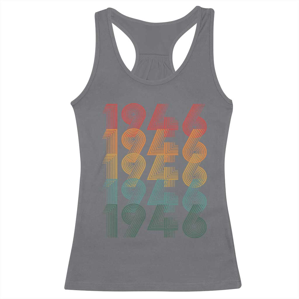 80th Birthday Racerback Tank Top Vintage 1946 Retro 80 Years Old Birthday