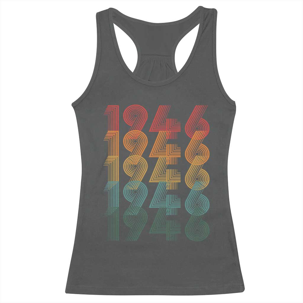 80th Birthday Racerback Tank Top Vintage 1946 Retro 80 Years Old Birthday