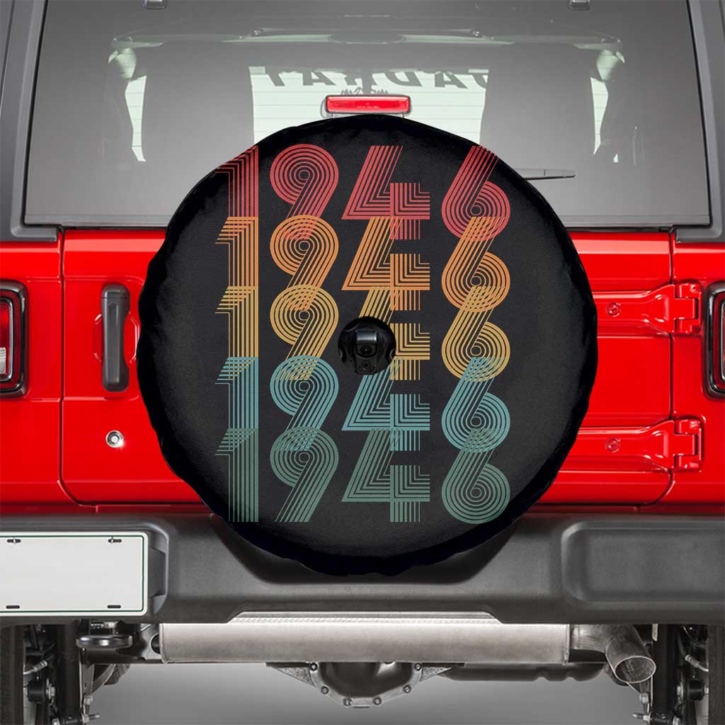 80th Birthday Spare Tire Cover Vintage 1946 Retro 80 Years Old Birthday TS11 Black Print Your Wear