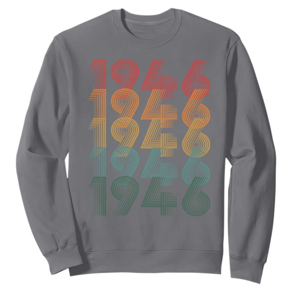 80th Birthday Sweatshirt Vintage 1946 Retro 80 Years Old Birthday