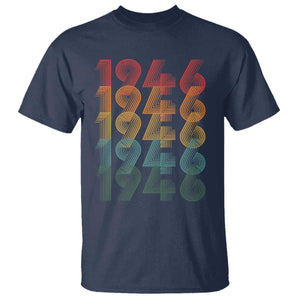 80th Birthday T Shirt Vintage 1946 Retro 80 Years Old Birthday TS11 Navy Print Your Wear