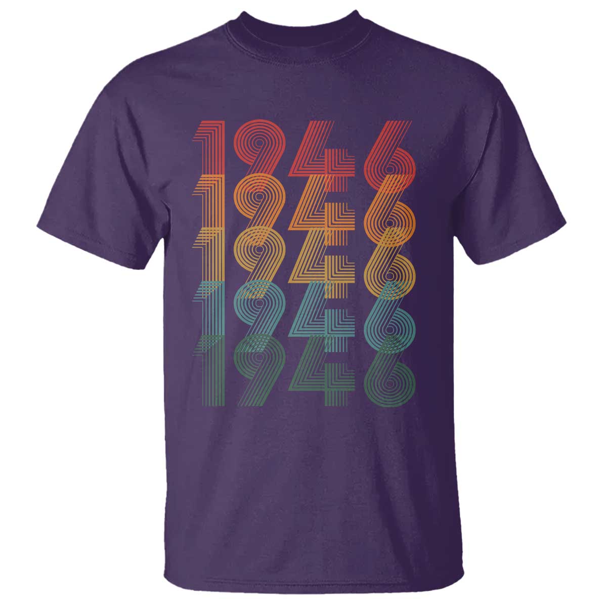 80th Birthday T Shirt Vintage 1946 Retro 80 Years Old Birthday TS11 Purple Print Your Wear