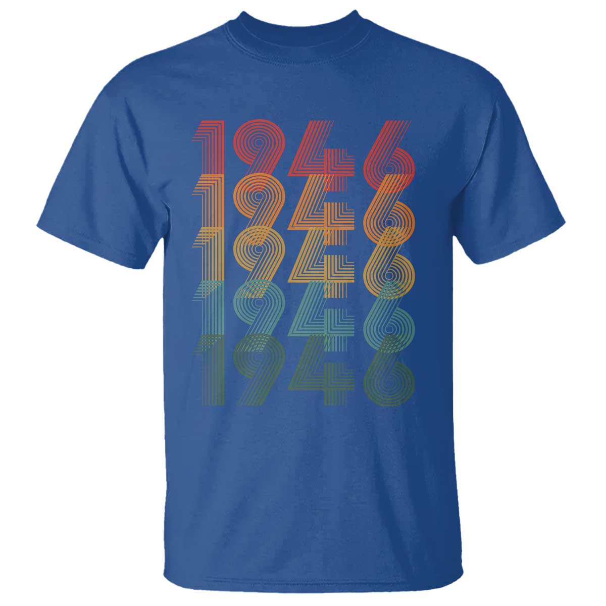 80th Birthday T Shirt Vintage 1946 Retro 80 Years Old Birthday TS11 Royal Blue Print Your Wear