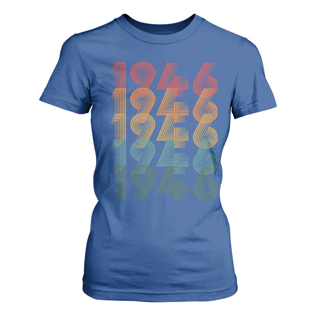 80th Birthday T Shirt For Women Vintage 1946 Retro 80 Years Old Birthday