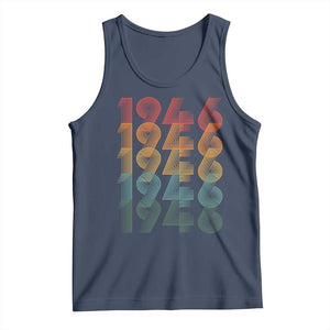 80th Birthday Tank Top Vintage 1946 Retro 80 Years Old Birthday TS11 Navy Print Your Wear