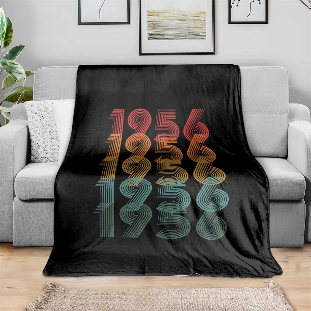 70th Birthday Throw Blanket Vintage 1956 Retro 70 Years Old Birthday