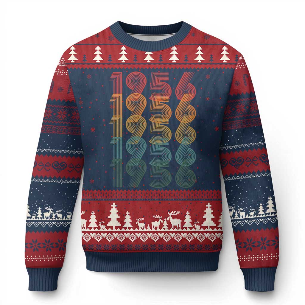 70th Birthday Ugly Christmas Sweater Vintage 1956 Retro 70 Years Old Birthday