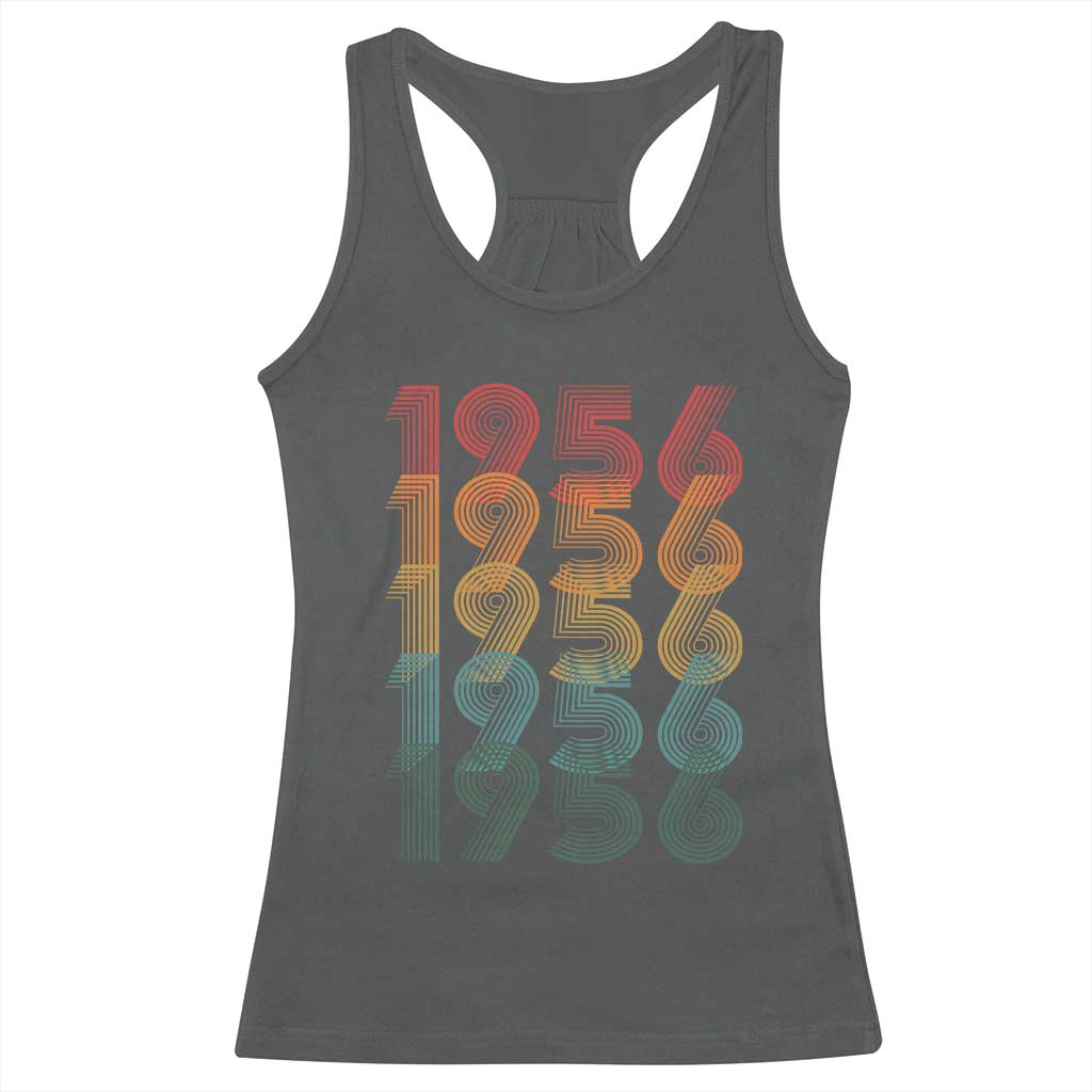 70th Birthday Racerback Tank Top Vintage 1956 Retro 70 Years Old Birthday