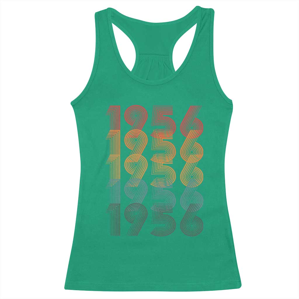 70th Birthday Racerback Tank Top Vintage 1956 Retro 70 Years Old Birthday