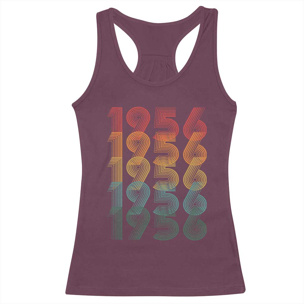 70th Birthday Racerback Tank Top Vintage 1956 Retro 70 Years Old Birthday