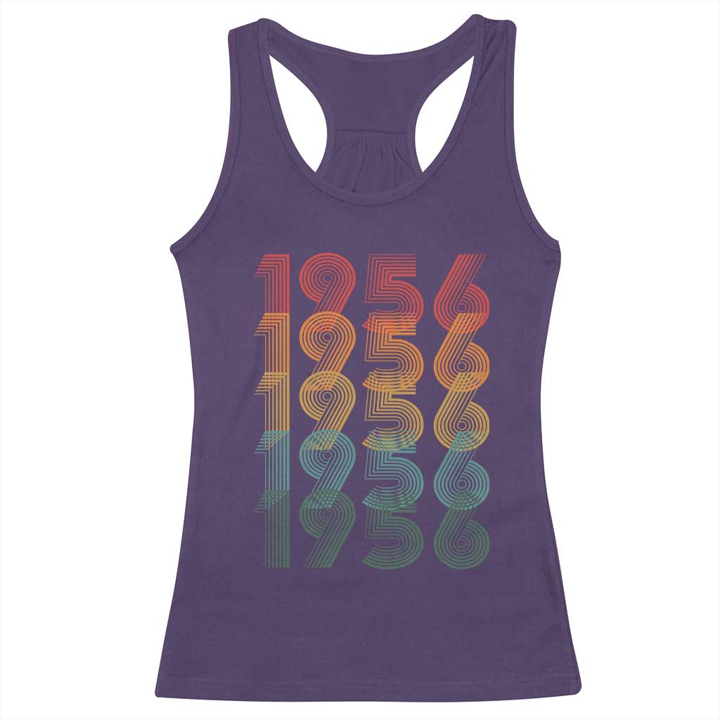 70th Birthday Racerback Tank Top Vintage 1956 Retro 70 Years Old Birthday