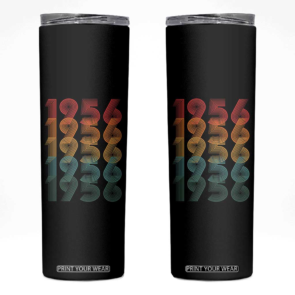 70th Birthday Skinny Tumbler Vintage 1956 Retro 70 Years Old Birthday