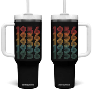70th Birthday Tumbler With Handle Vintage 1956 Retro 70 Years Old Birthday TS11 One Size: 40 oz Black Print Your Wear