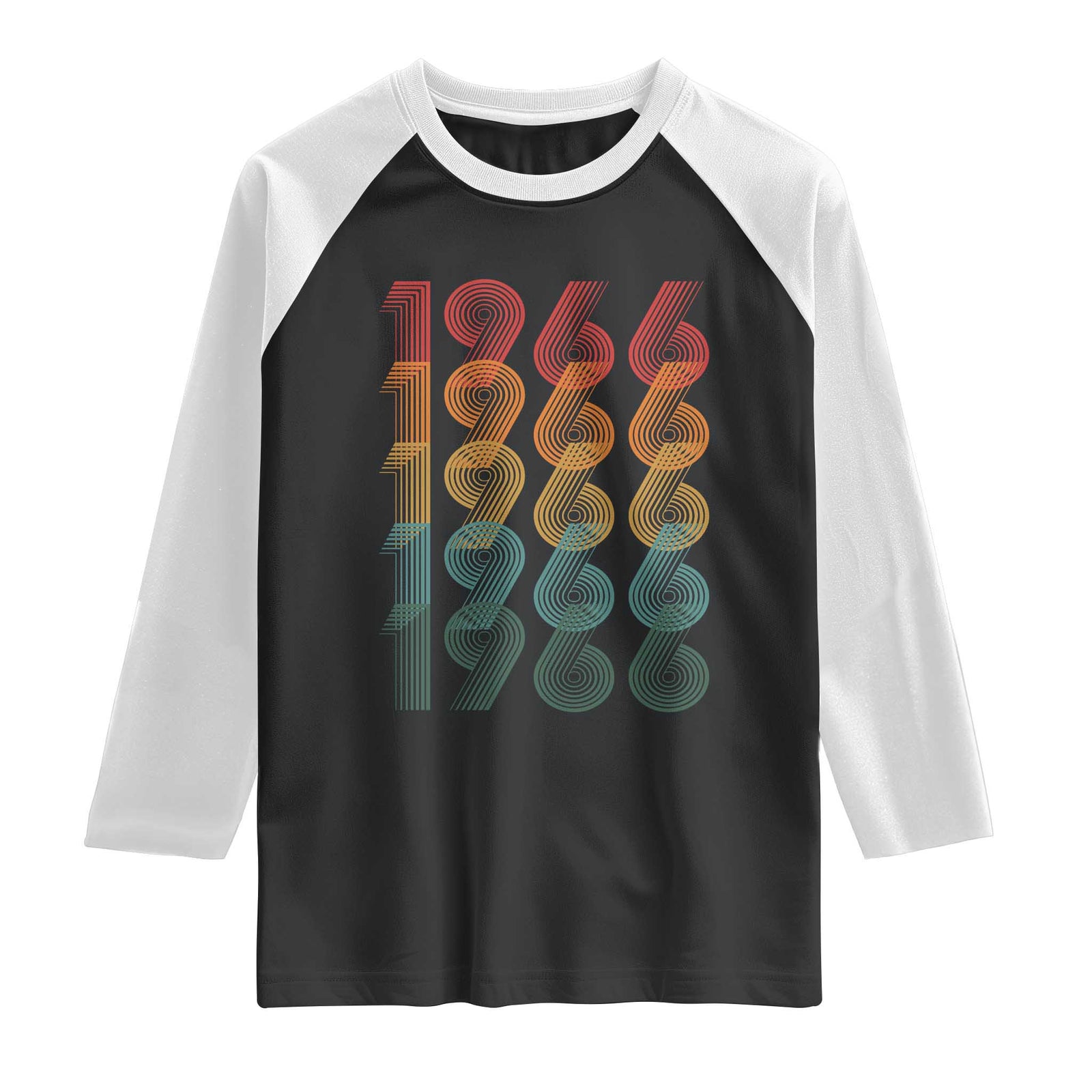 60th Birthday Raglan Shirt Vintage 1966 Retro 60 Years Old Birthday TS11 Black White Print Your Wear