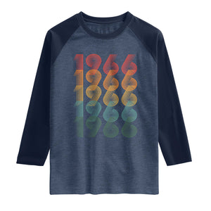 60th Birthday Raglan Shirt Vintage 1966 Retro 60 Years Old Birthday