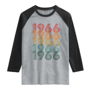 60th Birthday Raglan Shirt Vintage 1966 Retro 60 Years Old Birthday