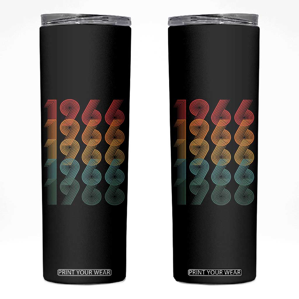 60th Birthday Skinny Tumbler Vintage 1966 Retro 60 Years Old Birthday