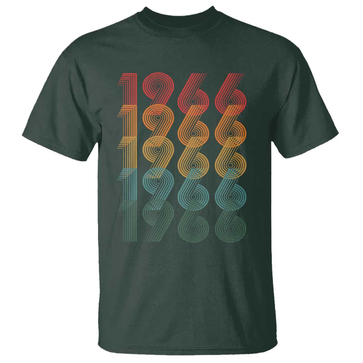 60th Birthday T Shirt Vintage 1966 Retro 60 Years Old Birthday TS11 Dark Forest Green Print Your Wear