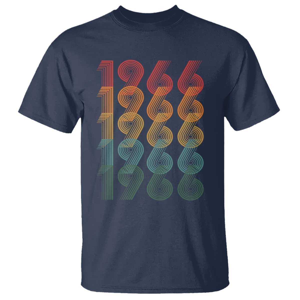 60th Birthday T Shirt Vintage 1966 Retro 60 Years Old Birthday TS11 Navy Print Your Wear