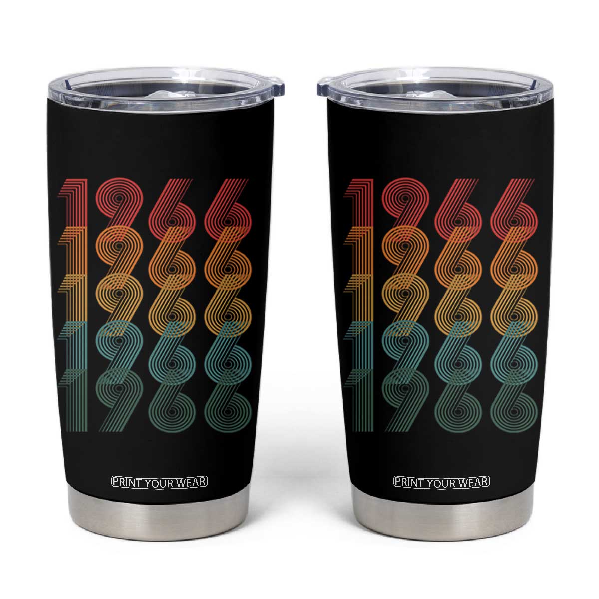 60th Birthday Tumbler Cup Vintage 1966 Retro 60 Years Old Birthday TS11 Black Print Your Wear