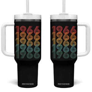 60th Birthday Tumbler With Handle Vintage 1966 Retro 60 Years Old Birthday TS11 One Size: 40 oz Black Print Your Wear