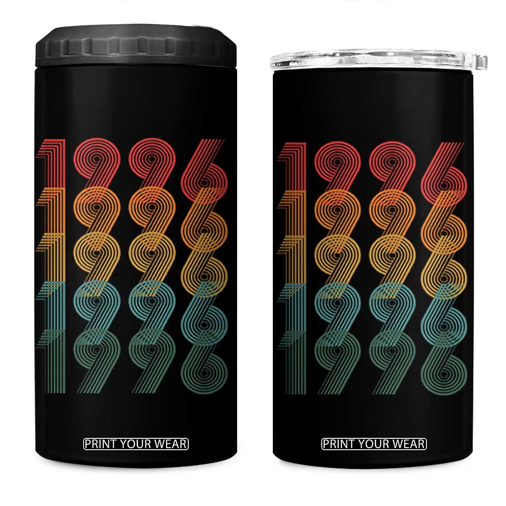 30th Birthday 4 in 1 Can Cooler Tumbler Vintage 1996 Retro 30 Years Old Birthday TS11 One Size: 16 oz Black Print Your Wear
