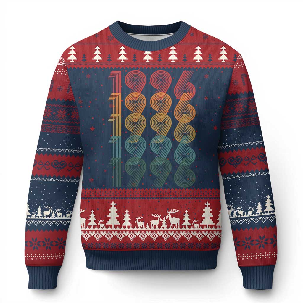 30th Birthday Ugly Christmas Sweater Vintage 1996 Retro 30 Years Old Birthday TS11 Navy Red Print Your Wear