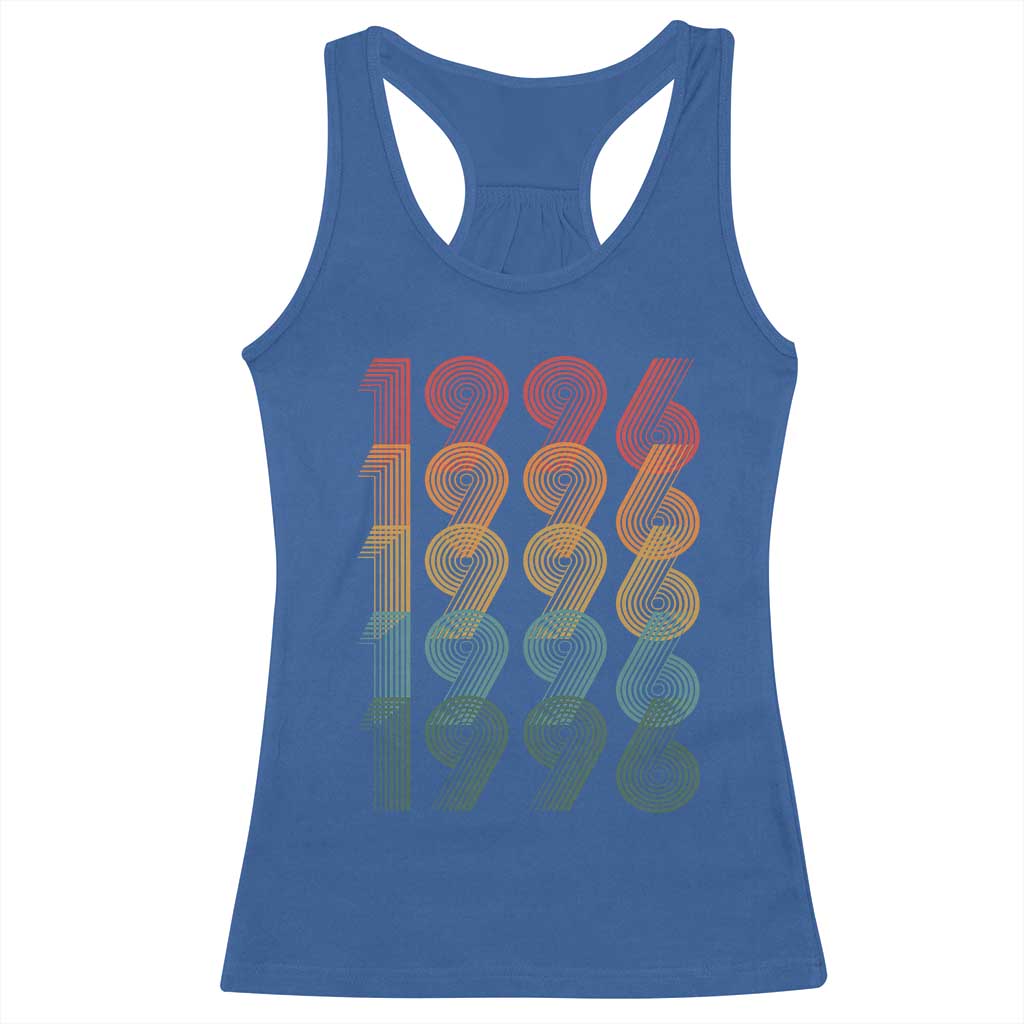 30th Birthday Racerback Tank Top Vintage 1996 Retro 30 Years Old Birthday TS11 Royal Blue Print Your Wear