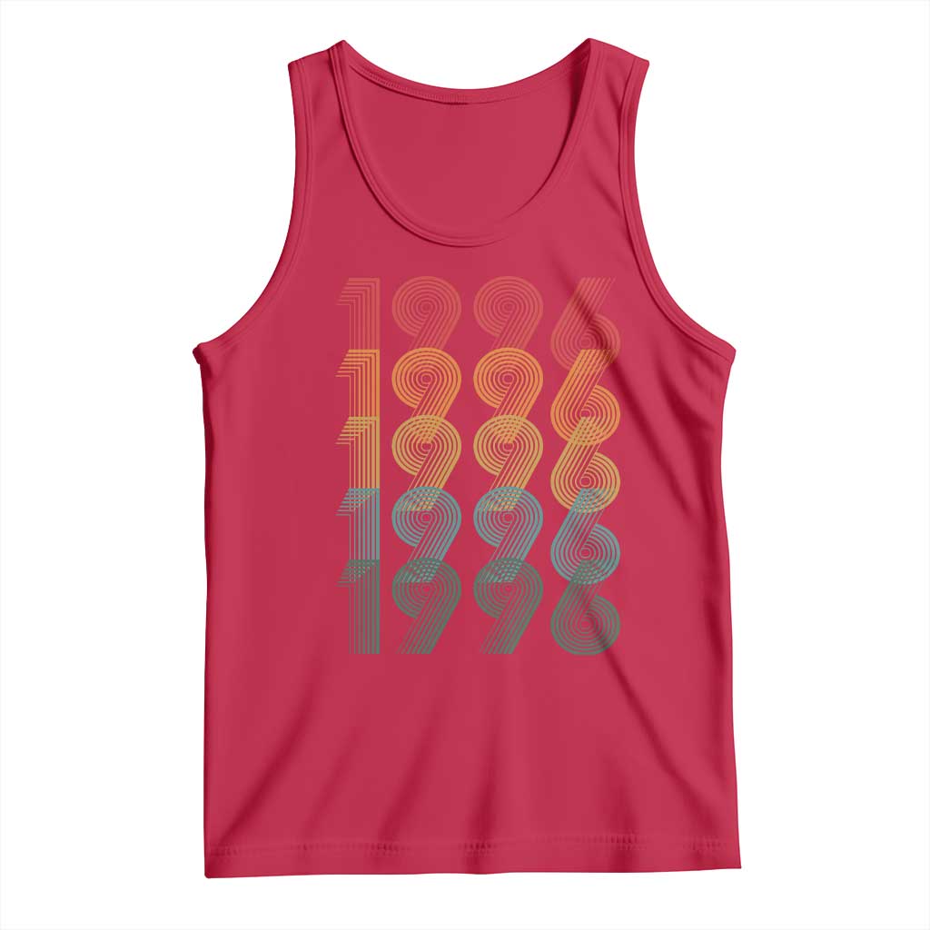 30th Birthday Tank Top Vintage 1996 Retro 30 Years Old Birthday TS11 Red Print Your Wear