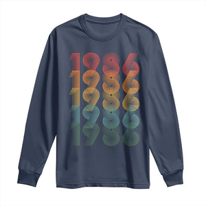 40th Birthday Long Sleeve Shirt Vintage 1986 Retro 40 Years Old Birthday TS11 Navy Print Your Wear