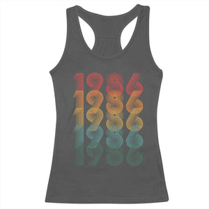 40th Birthday Racerback Tank Top Vintage 1986 Retro 40 Years Old Birthday TS11 Dark Heather Print Your Wear
