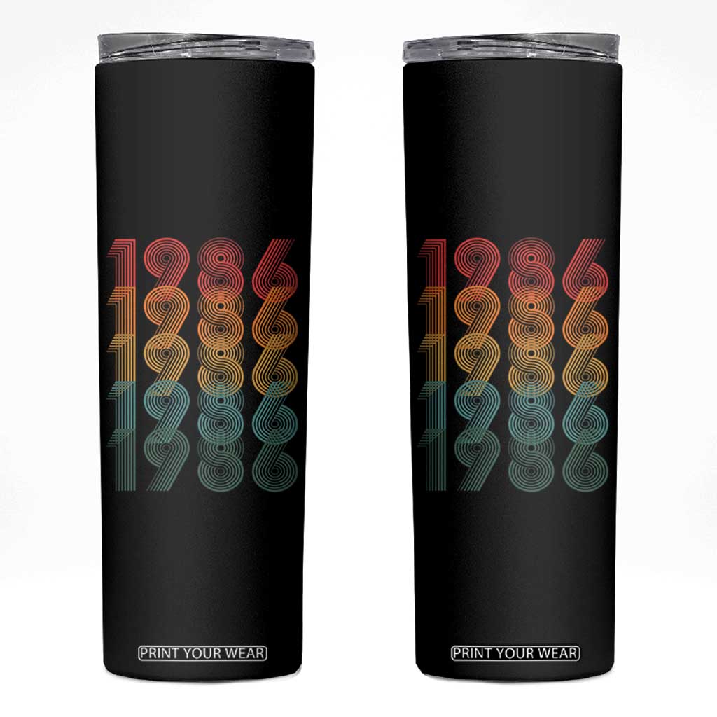 40th Birthday Skinny Tumbler Vintage 1986 Retro 40 Years Old Birthday