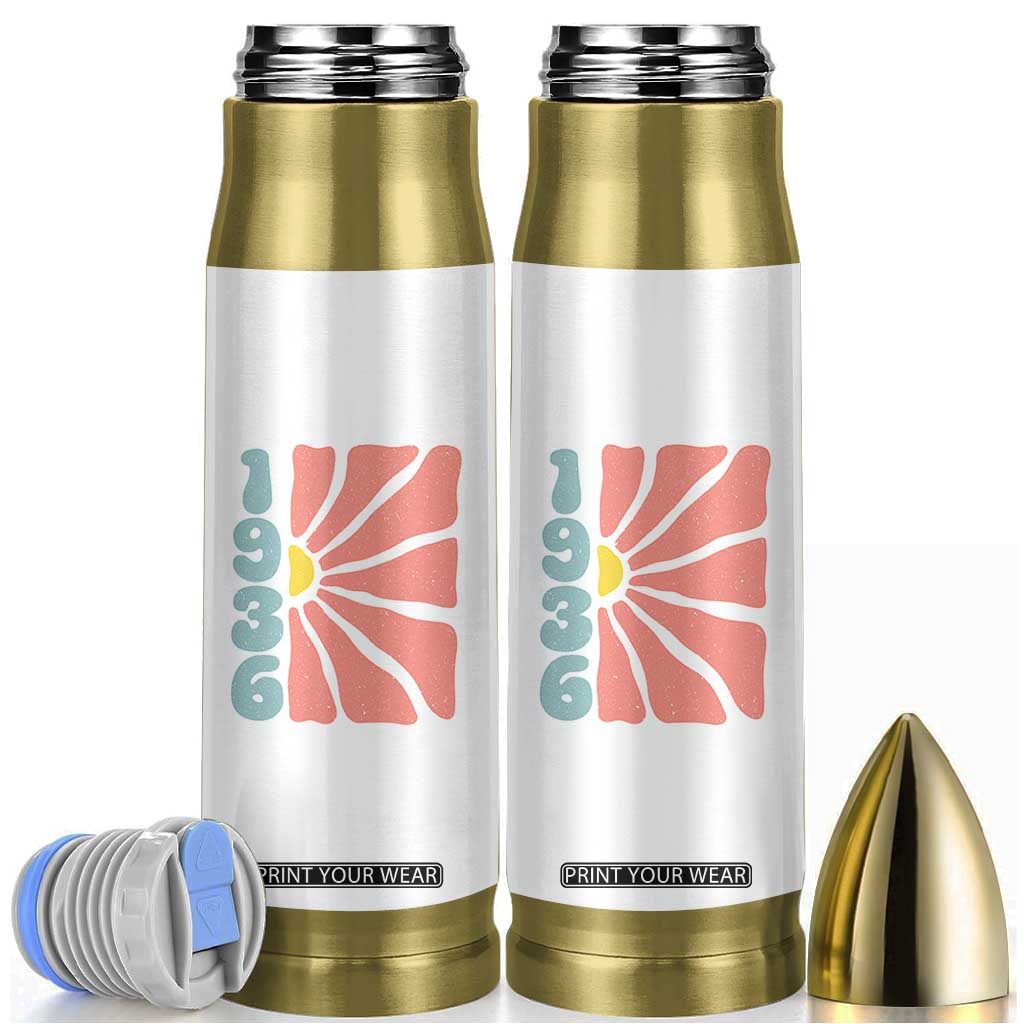 90th Birthday Bullet Tumbler Vintage 1936 Boho Flowers 90 Years Old Birthday