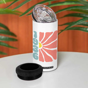 90th Birthday 4 in 1 Can Cooler Tumbler Vintage 1936 Boho Flowers 90 Years Old Birthday