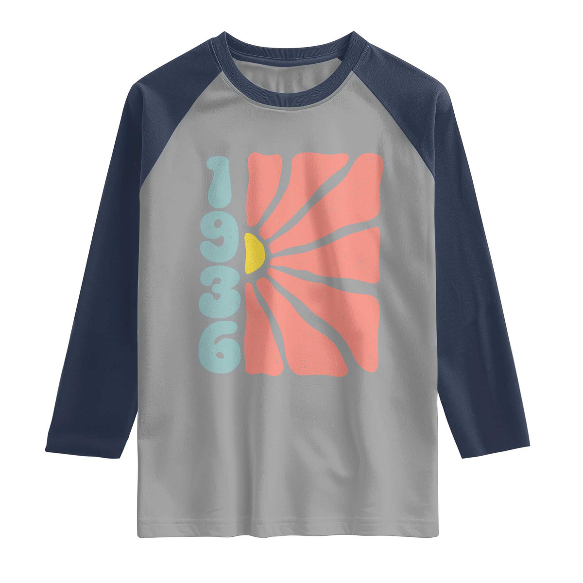 90th Birthday Raglan Shirt Vintage 1936 Boho Flowers 90 Years Old Birthday