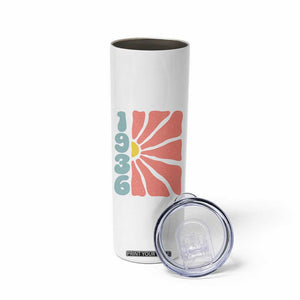 90th Birthday Skinny Tumbler Vintage 1936 Boho Flowers 90 Years Old Birthday