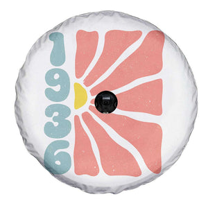90th Birthday Spare Tire Cover Vintage 1936 Boho Flowers 90 Years Old Birthday TS11 Print Your Wear