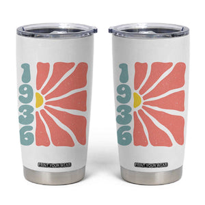 90th Birthday Tumbler Cup Vintage 1936 Boho Flowers 90 Years Old Birthday