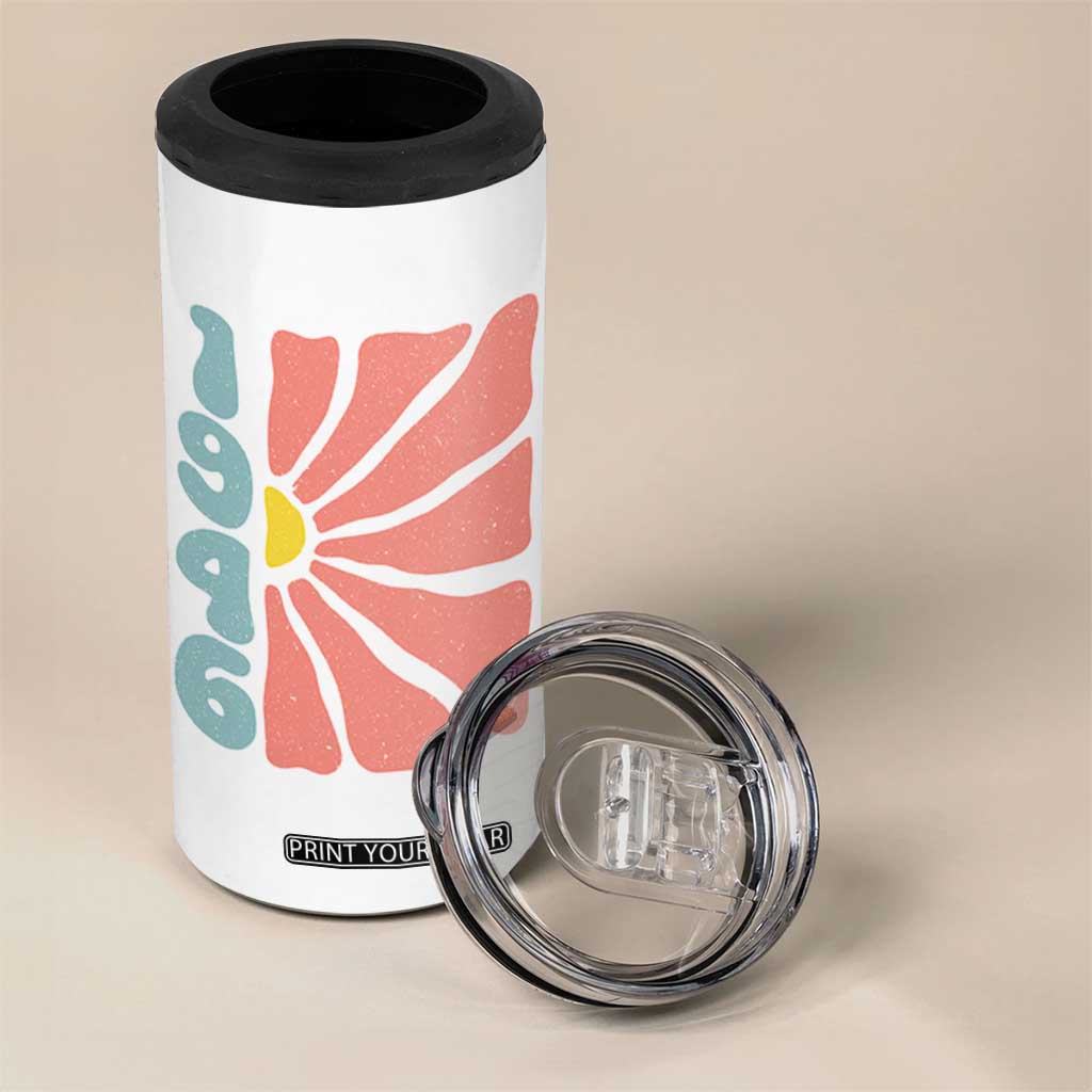 80th Birthday 4 in 1 Can Cooler Tumbler Vintage 1946 Boho Flowers 80 Years Old Birthday