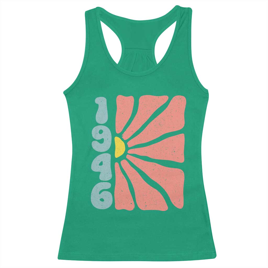 80th Birthday Racerback Tank Top Vintage 1946 Boho Flowers 80 Years Old Birthday