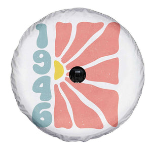 80th Birthday Spare Tire Cover Vintage 1946 Boho Flowers 80 Years Old Birthday TS11 Print Your Wear