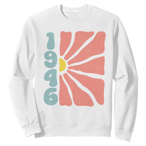 80th Birthday Sweatshirt Vintage 1946 Boho Flowers 80 Years Old Birthday