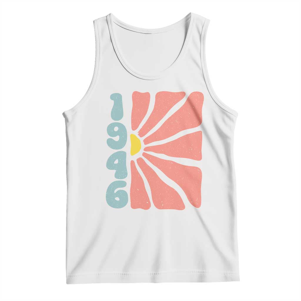 80th Birthday Tank Top Vintage 1946 Boho Flowers 80 Years Old Birthday