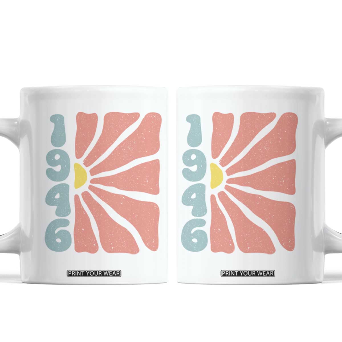 80th Birthday Coffee Mug Vintage 1946 Boho Flowers 80 Years Old Birthday