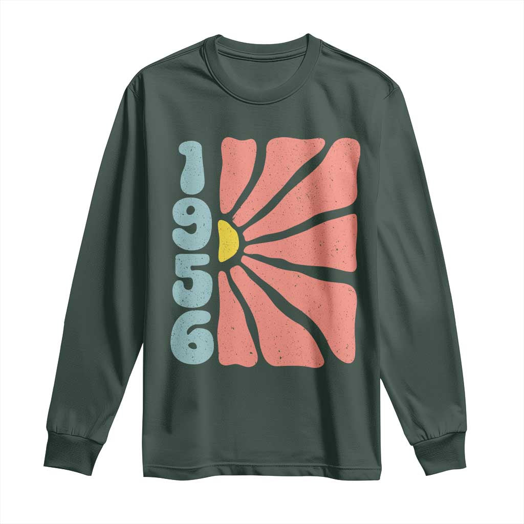 70th Birthday Long Sleeve Shirt Vintage 1956 Boho Flowers 70 Years Old Birthday