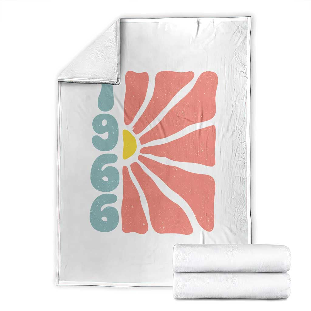 60th Birthday Throw Blanket Vintage 1966 Boho Flowers 60 Years Old Birthday